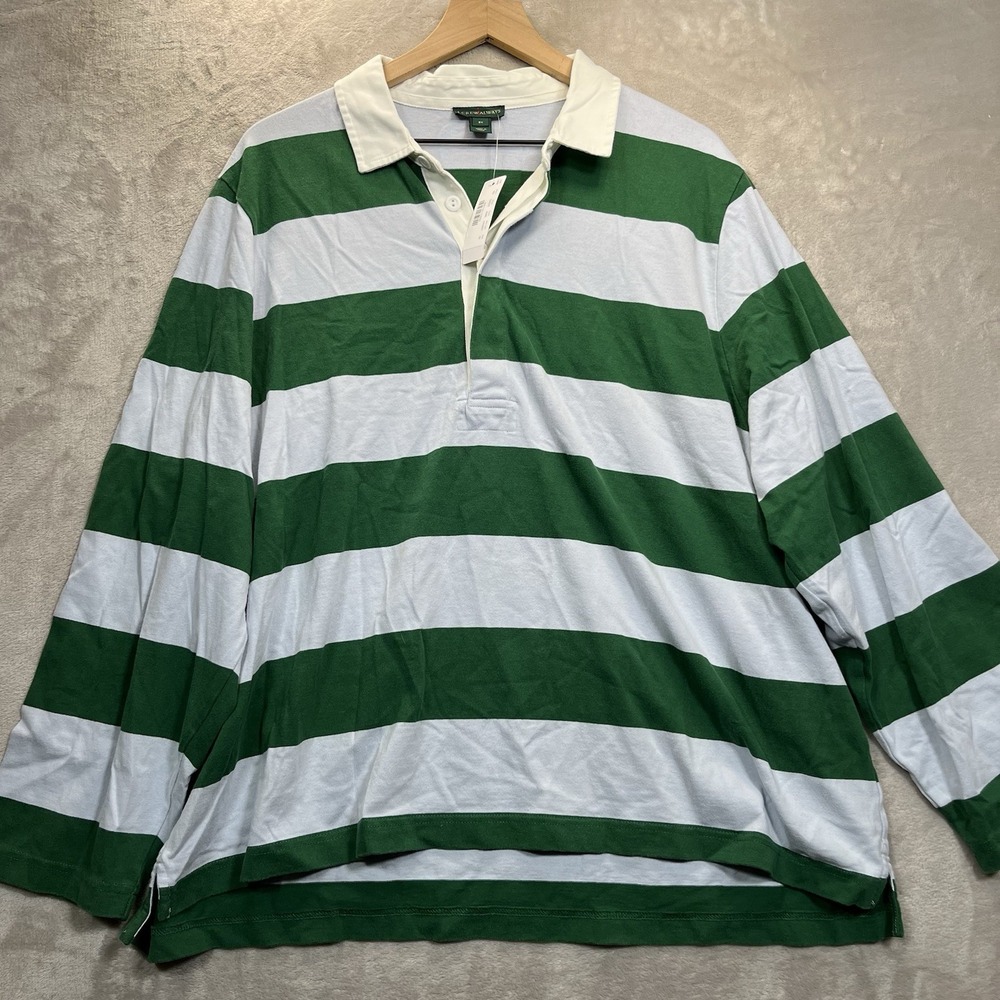 J CREW Oarsman Rugby Polo Shirt Ladies 3X Blue Green 1984 Colorblock Y2K NEW